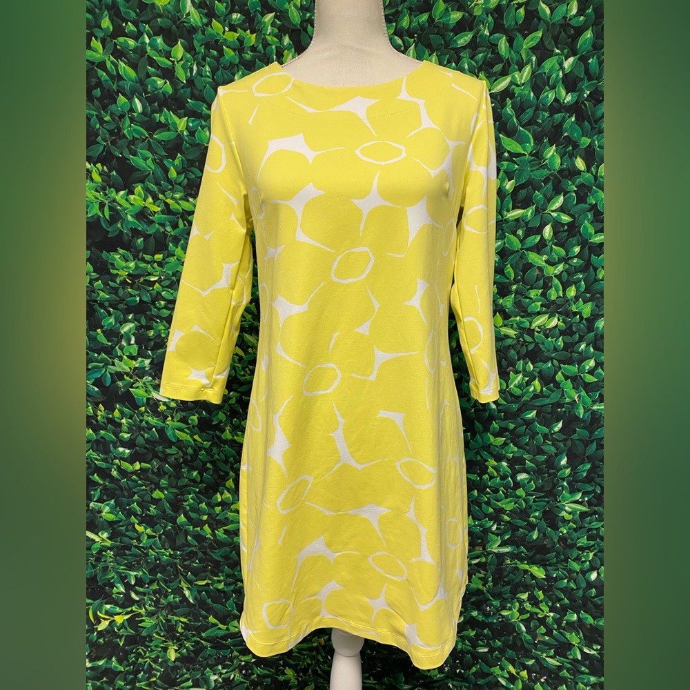 Magi Gold Yellow and White Floral Dress Size Small